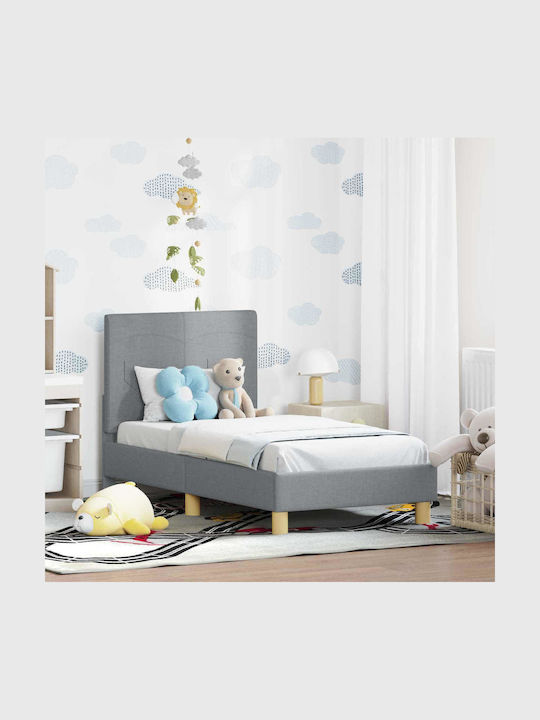 Kinderbett Einzel Grau Für Matratze 79x148cm