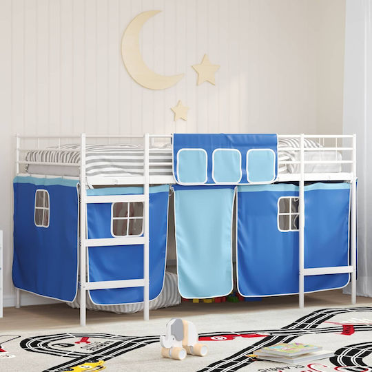 Pat Pentru Copii Loft Bed Semi Dublu Alb Pentru Saltea 116.5x207cm