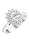 Damen Ring mit Diamant aus Weißgold 18K