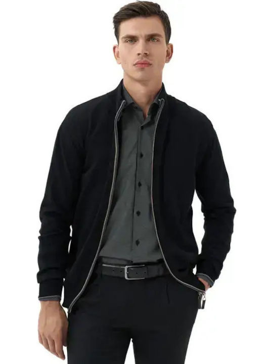 Cardigan Tricotat pentru Bărbați Black