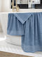 Lino Home Σετ Πετσέτες Μπάνιου 3τμχ Veluva Πετρόλ Βάρους 450gr/m²