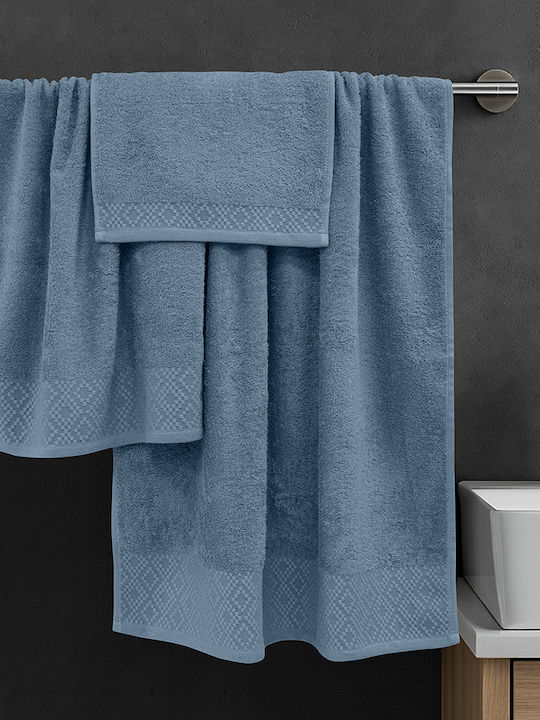 Lino Home Bath Towel Set 3pcs Serapha Petrol Bl...