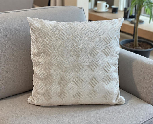 Linea Home Διακοσμητική Μαξιλαροθήκη Μπεζ 45x45εκ.