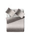 Saint Clair Set Bettbezüge Baumwolle 225x245cm Übergröße mit 2 Kissenbezügen Taupe
