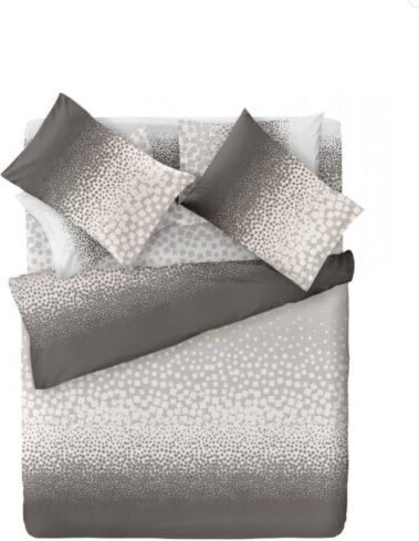 Saint Clair Duvet Cover Set Cotton Queen with 2 Pillowcases 225x245 Taupe