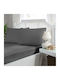 First Choice Set Cearșaf cu 2 Fețe de pernă Super dublu 240x260cm. Antracit 3buc