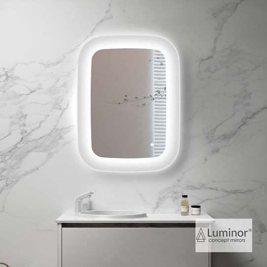 Luminor Ορθογώνιος Καθρέπτης Μπάνιου Led από Πλαστικό 60x80cm