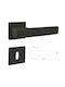Perfect Lever Middle Door with Rosette Pair Black