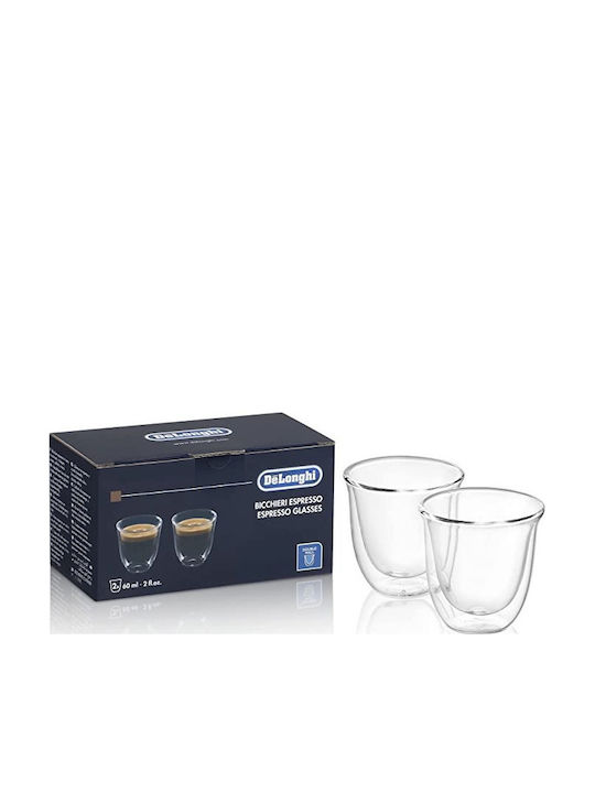 De'Longhi Set Căni Espresso De sticlă Transparente 90ml 2buc