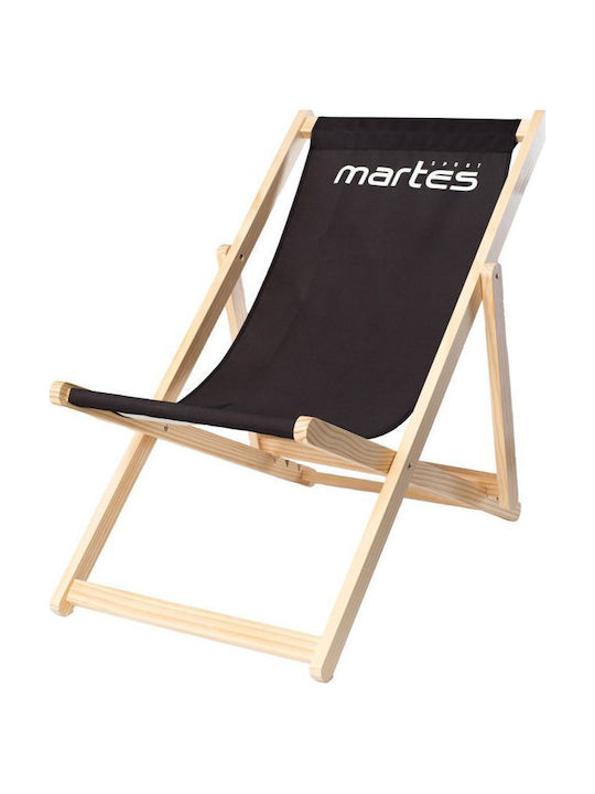 Deckchairs Wooden with Black Fabric 101x71x57cm