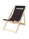 Deckchairs Wooden with Black Fabric 101x71x57cm