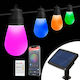 Смарт соларни светлини LED RGBIC 15 бр. 6.5 м Bluetooth