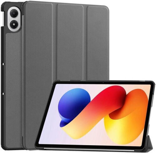 Husă Flip Cover Textură 3 Plieri Din Piele Gri (Xiaomi Redmi Pad 2 Pro 12.1)