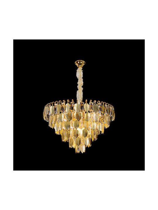 Alista Home Candelabru 8xE14 Ø49cm cu Cristale Auriu AT1CT-IM1P-HT2L-CC8052/500GD