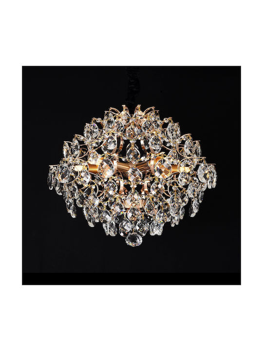 Alista Home Candelabru 5xE14 Ø40cm cu Cristale Auriu AT1CT-IM1P-HT2L-CC9259/5FGD