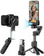 Devia Q09 Selfie Stick Τρίποδο Κινητού Bluetooth με Φωτισμό Μαύρο