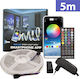 Alista Home Rezistent la apă Inteligent Bandă LED 12V RGB Lumină 5m Tip SMD5050 cu Telecomandă