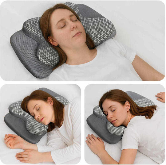 vidaXL Μαξιλάρι με Memory Foam 60x37x13cm σε Γκρι χρώμα 42012693