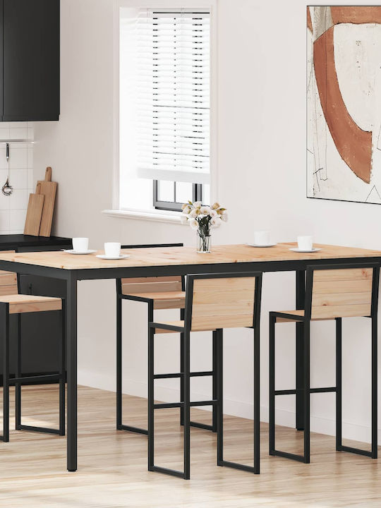 Table Bar from Solid Wood Natural 110x55x105cm