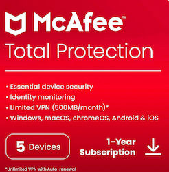 McAfee Total Protection για 1 Έτος Χρήσης (Ηλεκτρονική Άδεια) McAfee Total Protection για 1 Έτος Χρήσης (Ηλεκτρονική Άδεια)
