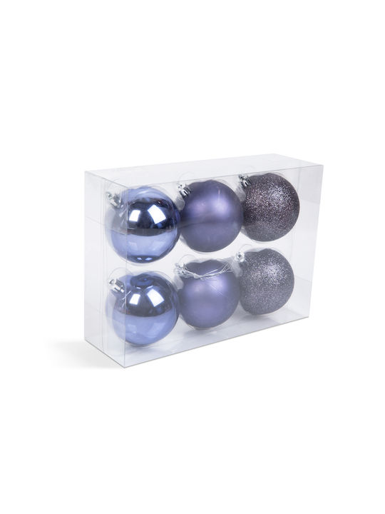 Christmas Tree Decoration Set Purple 6 Pieces Set
