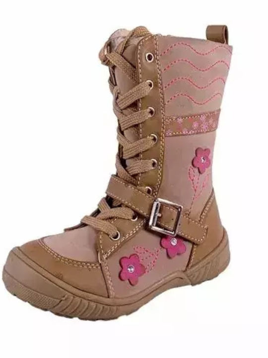 Kinderstiefel mit Reißverschluss Beige