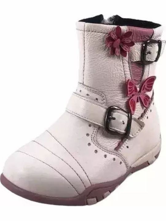 Leather Kids Boots White