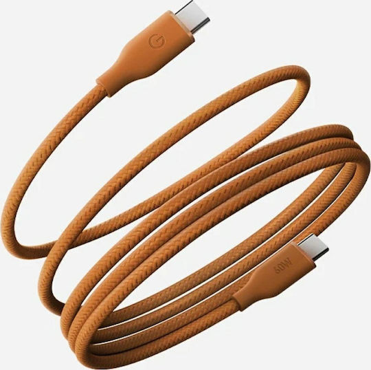 Energea Magnetic Spiral USB 2.0 Cable USB-C Male - USB-C 60W PD Orange 1.5m