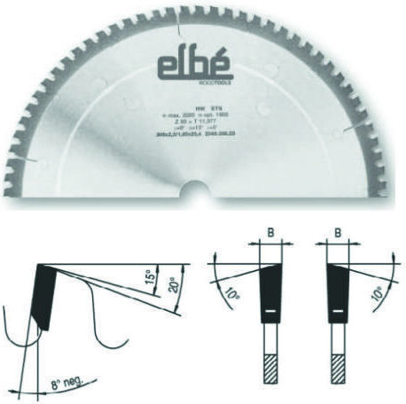 Cms Tipped Circular Saw Blade Alternate Sharpening Negative Rake Angle 300x3.2x30 Z96