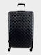 My Choice Large Hard Black Suitcase With 4 Wheels Height 72cm