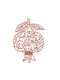 Adorex Hanging Lucky Charm Pomegranate Rose Gold made of Metal 4x6cm 1pcs