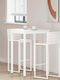 Table Bar from Solid Wood & Metal White 110x55x105cm