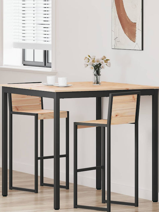 Table Bar from Solid Wood & Metal Natural 110x5...