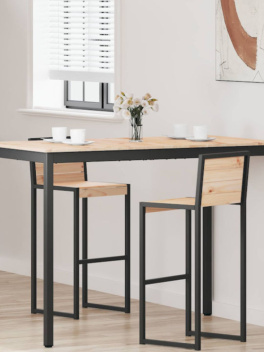 Table Bar from Solid Wood & Metal Natural 110x5...