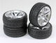 Absima 2510005 Wheel Set Onroad "10 Spoke Profile" Silver 1:10 4 Pcs Absima