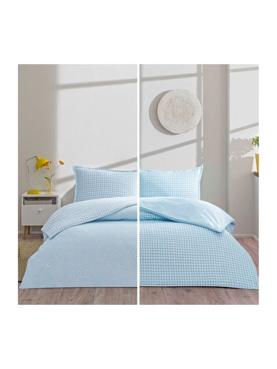 Tac Set Husă de Pilotă Bumbac Dublă cu 2 Fețe de Pernă & 1 Cearsaf 200x220 Dorian