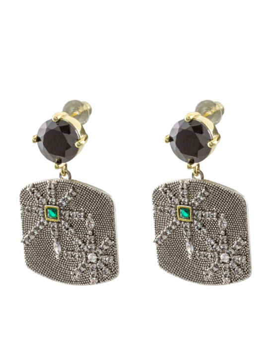 Oxette Earrings Hoops Gold Plated with Stones