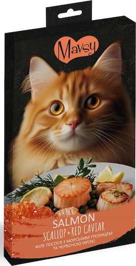 Cat Treat Mavsy Creamy Superfood Salmon Scallop Red Caviar 5 X 15gr