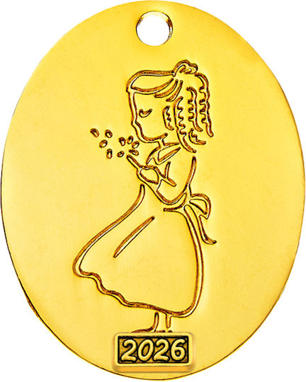 Metallic Decorative Gold Girl 2.5x3.5cm M2026/11341