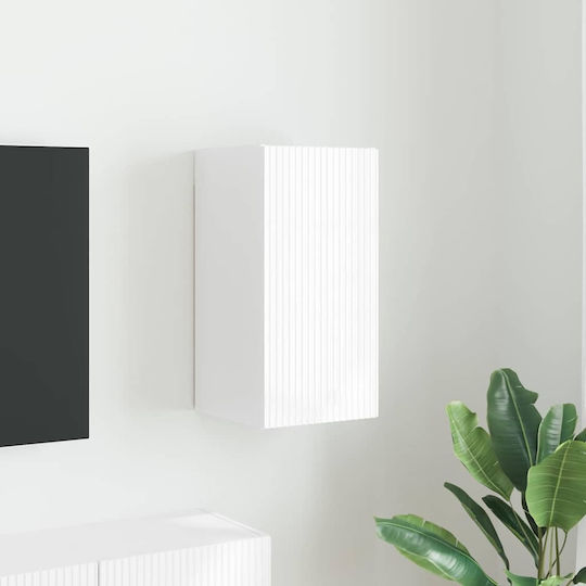 Dulap Suspendat pentru Sufragerie din Placă Aglomerată Alb Lucios 30x31x60 cm
