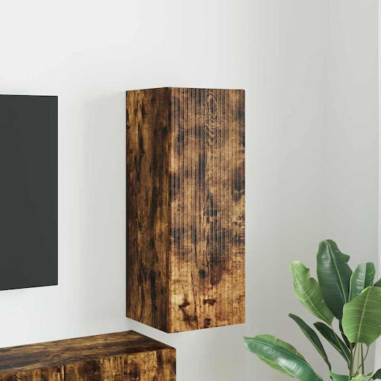 Wall Living Room Cabinet Made of Particle Board Smoky Oak 30x31x80cm