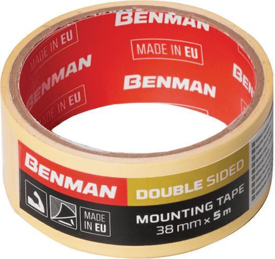 Benman Αυτοκόλλητη Ταινία Διπλής Όψης 5mx38mm