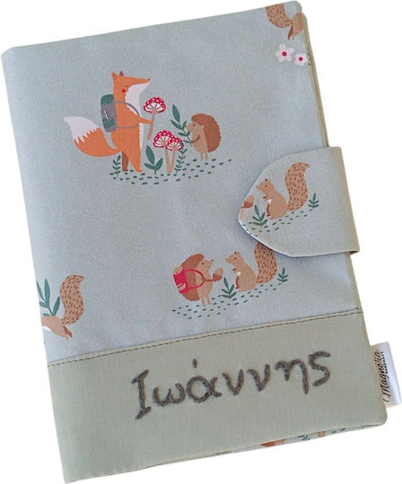 Personalized Child Health Book Cover Forest Animals