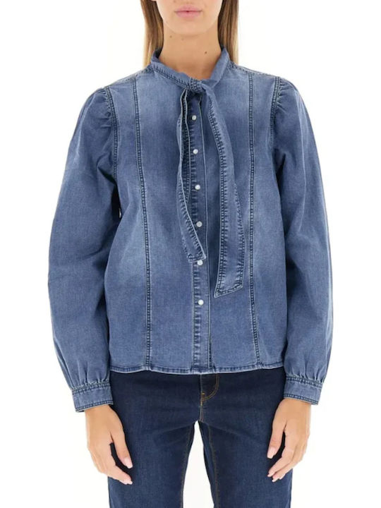 Дълъг ръкав Женска Риза Denim Blue