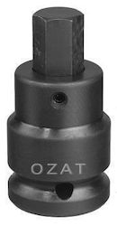 1'' Impact Socket Head External Hex Profile 2 Pieces Standard Size 1/2''