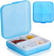 Organizator Portabil de Pastile cu 4 Compartimente Albastru