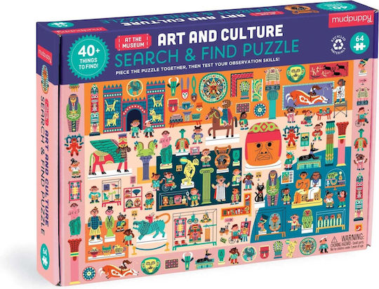 Mudpuppy Puzzle Search & Find 64 Pieces At The Museum 357468