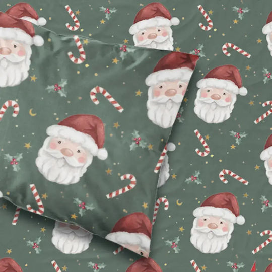 Pair of Christmas Pillow Cases Santa Claus 2 50 x 70 cm Red Borea