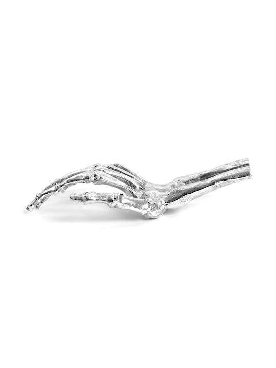 Tabletop Decor Skeleton Hand In Glove 10889 24x9.5x9.5cm Silver Aluminum