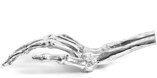 Διακοσμητικό Επιτραπέζιο Skeleton Hand In Glove 10889 24x9,5x9,5cm Silver Seletti Αλουμίνιο